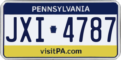 PA license plate JXI4787