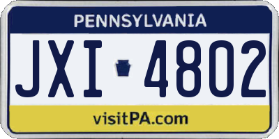 PA license plate JXI4802