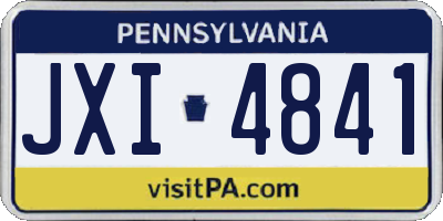 PA license plate JXI4841