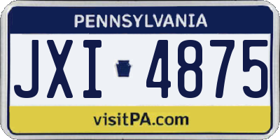 PA license plate JXI4875