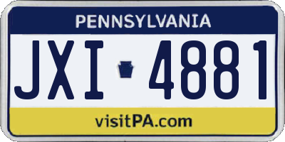PA license plate JXI4881