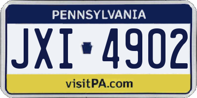 PA license plate JXI4902