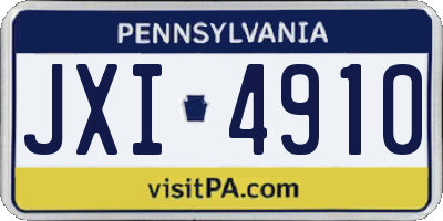 PA license plate JXI4910