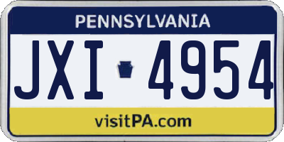 PA license plate JXI4954