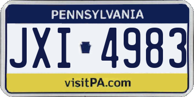 PA license plate JXI4983