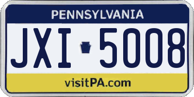 PA license plate JXI5008