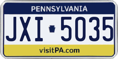 PA license plate JXI5035