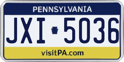 PA license plate JXI5036