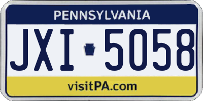 PA license plate JXI5058