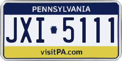 PA license plate JXI5111