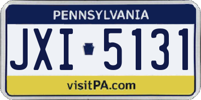 PA license plate JXI5131
