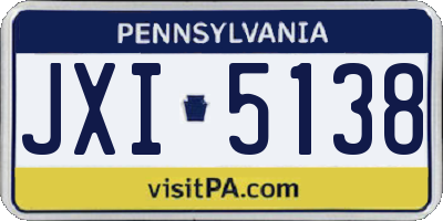 PA license plate JXI5138