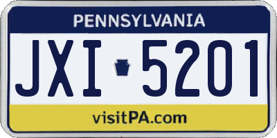 PA license plate JXI5201