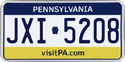 PA license plate JXI5208
