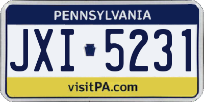 PA license plate JXI5231