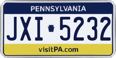 PA license plate JXI5232