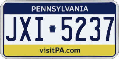 PA license plate JXI5237