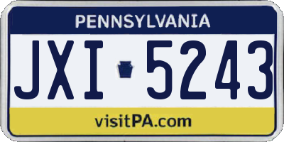 PA license plate JXI5243
