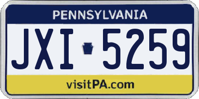 PA license plate JXI5259
