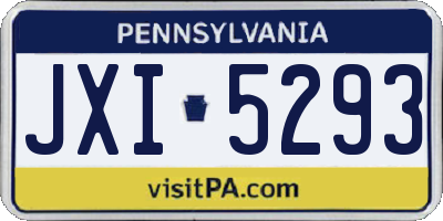 PA license plate JXI5293