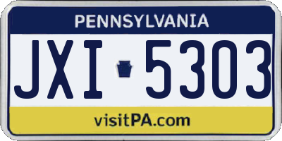 PA license plate JXI5303