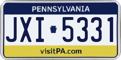 PA license plate JXI5331