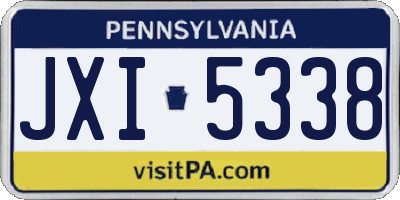 PA license plate JXI5338
