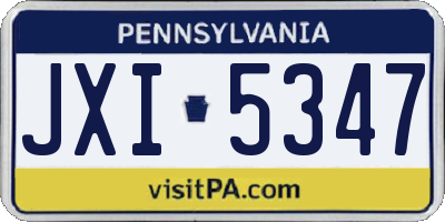 PA license plate JXI5347