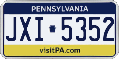 PA license plate JXI5352