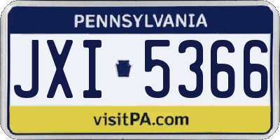 PA license plate JXI5366