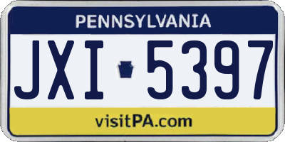 PA license plate JXI5397