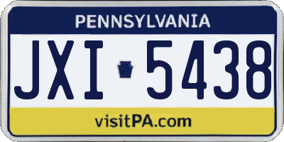 PA license plate JXI5438