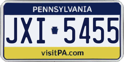 PA license plate JXI5455