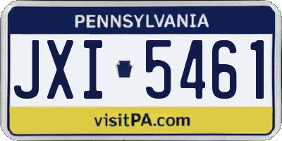 PA license plate JXI5461