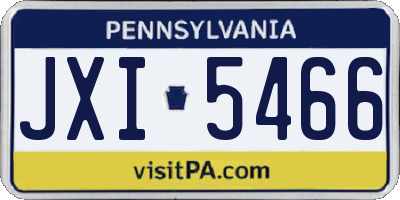 PA license plate JXI5466