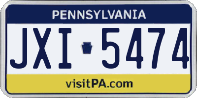 PA license plate JXI5474