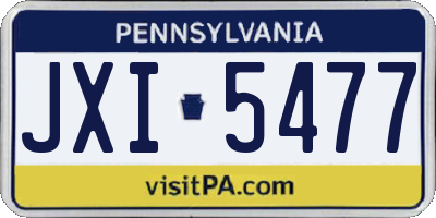PA license plate JXI5477