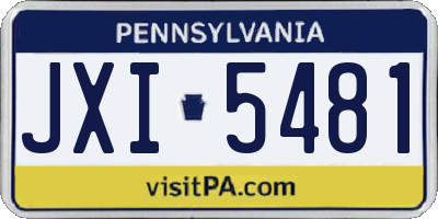 PA license plate JXI5481