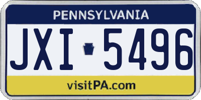 PA license plate JXI5496