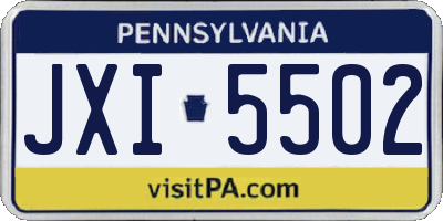 PA license plate JXI5502