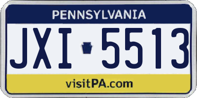 PA license plate JXI5513