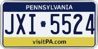 PA license plate JXI5524