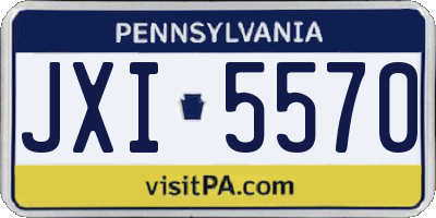 PA license plate JXI5570