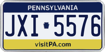 PA license plate JXI5576