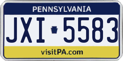 PA license plate JXI5583