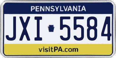 PA license plate JXI5584