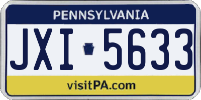 PA license plate JXI5633