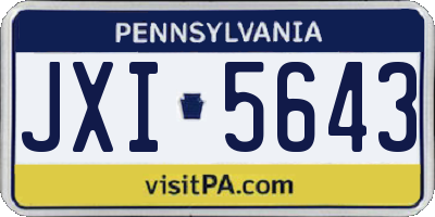PA license plate JXI5643