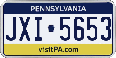 PA license plate JXI5653