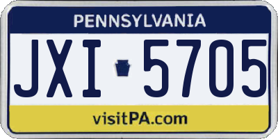 PA license plate JXI5705
